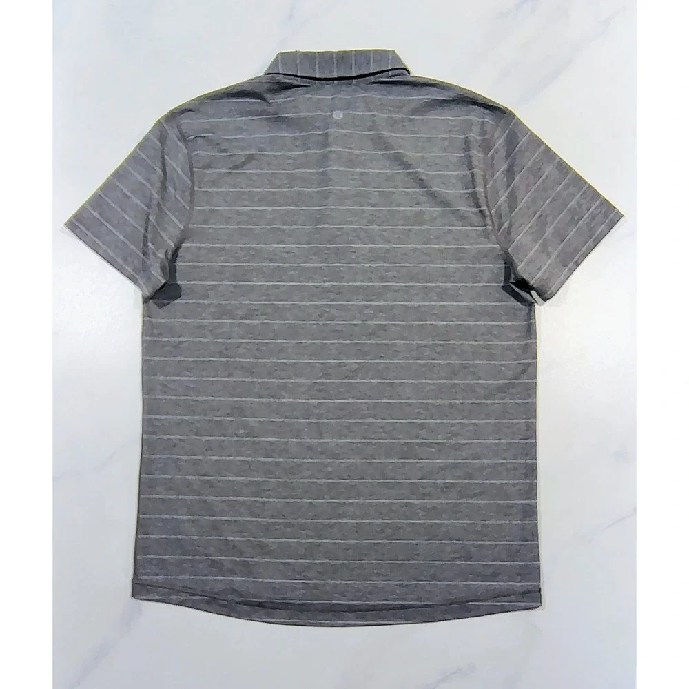 Lululemon Evolution Polo Shirt L Heathered Gray Stretch Performance Golf Men's